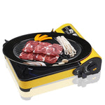 Portable Butane Stove Gas Burner Yellow with BBQ Grill Plate GASBURNERYELLOWWITHPLATE