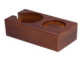 2 Hole Coffee Tamper Holder Beech Coffee Handle Mat Pad Stand for Home RestaurantExternal V1294-YM0901-3118210240412