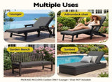 Gardeon Outdoor Chaise Lounge Cushion Lounge Chair Pad Sunbed Mattress Grey OLC-LOUNGE-S-GR