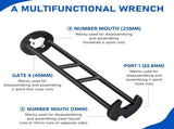 2PCS Multifunctional Sink Wrench Basin Wrench, 7-in-1 Faucet Wrench Set with Four-Jaw Hex & 7 Size, V1366-AZ2-W-11606