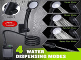 Portable Camping Shower 6000mAh Rechargeable Shower Pump With Smart LED Display 4 Spray Modes V1188-MS-313-0688