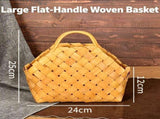 Handwoven Wooden Chip Handheld Decorative Basket, Baking Pastry Container, Living Room Floral V1221-XM-LB3875-ZS92