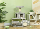 CARLA HOME Large Cat Tree Tower for Indoor Cats with Plush Perch, Cat Condo, Natural Sisal LSB-36394