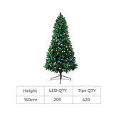 SANTACO Prelit Slim Pencil Christmas Tree 1.5M XMASTREE1011-1.5M