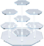 7-Tier Acrylic Display Stand for Cupcakes Perfume Desserts Figurines, Transparent V1188-MS-325-0634