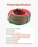 Oxygen Acetylene Hose 1/4-Inch x 50FT T Grade Hose 300PSI Max Working Pressure V952-TJYYGHJRGMG5XT6X0V0