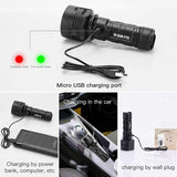 30000-100000 Lumen High Power LED Flashlight Waterproof Ultra Bright, 3 Modes High Brightness Usb V1188-MS-227-2565