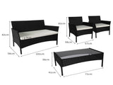 Levede 4PCS Outdoor Furniture Setting OD1017-BK