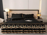 Green and Gold European Soft Brushed Quilted Bed Skirt 2 Pillowcases Set - Breathable Padded 200 x V888-ELOSUNG55065