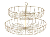 2 Tier Fruit Basket Iron Round Golden Nordic Household Snack Storage Tray for Party Desktop Kitchen V1294-YM0717-3115220084911