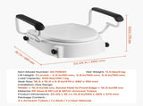Raised Toilet Seat with Arms, 136.1 kg Load Capacity, 3-Level Adjustable Height, Widened Commode V952-FSSFSJGMTZDDNO6QU001V0