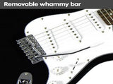 Karrera 39in Electric Guitar Music 6-String Instrument Full Size Black EGP-5W-BK