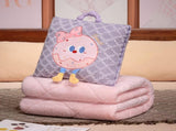 Purple Thick Fleece Cartoon Cookie Pillow Blanket 2-in-1 for Winter Car and Office Use V888-ELOSUNG28647