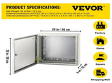 NEMA Steel Enclosure, 20 x 20 x 6'' NEMA 4X Steel Electrical Box, IP66 Waterproof & Dustproof, V952-DQXJSTCFS50X50X15V0