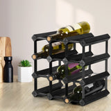 Artiss Wine Rack 12 Bottle Black WINE-RACK-12B-BK