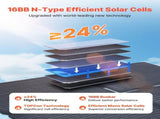 60W Foldable Solar Panel Charger, 16BB N-Type Monocrystalline Solar Panel 24% Efficiency, V952-BXZDTYNB160W36PFJ001Y3