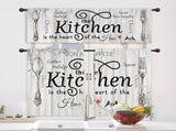 Kitchen Curtain 3-Piece Set - Gather & Savor Themed Window Drapes V1192-GMCS-1031-001