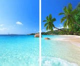 Sea View 3D Printing Blockout Curtains 260x213cm PINCH PLEAT Fabric Seascape V702-CNA2-213 HJ1