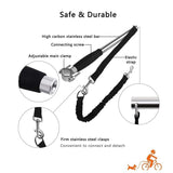 Versatile 2-in-1 Bicycle Dog Walker Leash with Shock-Absorbing Bungee, Adjustable Seatpost Mount, V1341-ZY-ZXUCP8UU-SILVER