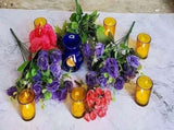 40 Bulk Yellow Glass Votive Candle Holders Table Centreoieces Xmas Wedding Anniversary Event V382-YELLOWCHX40