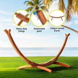 Gardeon Hammock Bed Stand Larch Wood 315cm Length HM-TIM-BED-STAND