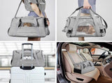 Portable Pet Bag for Small Dogs and Cats - Black Travel Tote with Pet Mat V888-ELOSUNG22794