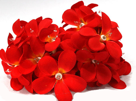 1 Set of 20 LED Deep Red Frangipani Flower Battery String Lights Christmas Gift Home Wedding Party V382-REDFRANGIBATT20