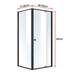 Semi Frameless Shower Screen x 195cm Side AS/NZS Glass V63-824541