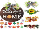 Welcome Sign for Front Door Density Board Hanging Round Plaque Front Door Sign Wreath Decoration for V1294-YM0901-3115240113911