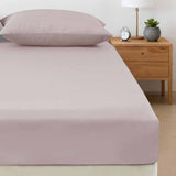 400TC Bamboo Cotton Fitted Sheet with Pillowcase Set Long Single Size 40cm Wall Dusty Pink V442-ATX-SHEETS-BAMBOOCOTTON400TC-DUSTYPINK-LS