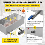 Maple Syrup Evaporator Pan 76x41x24 cm Stainless Steel Maple Syrup Pan with Valve for V952-ZFQ16X30000000001V0