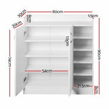 Artiss Shoe Rack Cabinet 21 Pairs Adjustable Shelves White Clair FURNI-SHOE-21-WH-AB