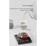 Coffee Scale Electronic Espresso Scale with Water Flow Rate and Timer Function, Free Switching of V1192-AZ-W-0148