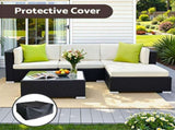 Gardeon 5-Piece Outdoor Sofa Set Wicker Couch Lounge Setting Cover FF-SOFA-BK-5PC-AB