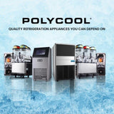 POLYCOOL Commercial Ice Maker Machine, up to 60kg/24hr, Timer & Self Cleaning Programs V219-FDSICMPY60KA