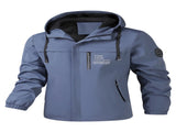 Men'S Hooded Windbreaker Lightweight Windbreaker Casual Jacket With Pockets - Khaki - Size 4XL V1106-M-APP-45894-KHAK-4XLAU4XLEU58