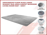 230x200cm Floor Rugs Large Shaggy Rug Area Carpet Bedroom Living Room Mat - Grey V63-832221