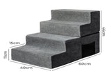 Pawz 4 Steps Pet Stairs Dog Ramp High Density Foam Grey PT1290-4