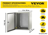 NEMA Steel Enclosure, 20 x 12 x 10'' NEMA 4X Steel Electrical Box, IP66 Waterproof & Dustproof, V952-DQXJSTCFS50X30X25V0