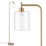 Artiss Floor Lamp Modern Industrial Standing Light with Clear Glass Shade, GoldMetal Tall Lamp for FL-SF-JF5470-GD