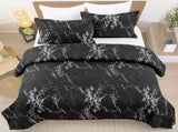 Queen Black Marble Comforter Set, Bedding for All Seasons, 3-Piece Set V745-MAB01173AG3