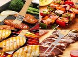 10PCS Grilling Tool Set Stainless Steel with Wood Handle Grill Utensils for Picnic Barbecue V1294-YM0703-3111230013311