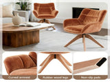 Artiss Swivel Chair Armchair Nursing Velvet Brown UPHO-H-ARM02-SWL-BR