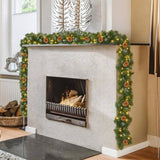 Christabelle 2.74m Christmas Garland Yuletide with LED Lights Tree Decoration Ornament GLD-SJ3-9FT