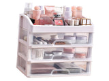 3 Tiered Drawer Cosmetic Storage Box Transparent Plastic Makeup Organizer Spacious Storage V1294-YM0901-3117240071011