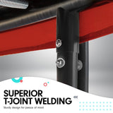 Kahuna Trampoline 8 ft x 11 ft Outdoor Rectangular Rainbow with Basketball Set TRA-FJP-RCT-0811-RB-BB