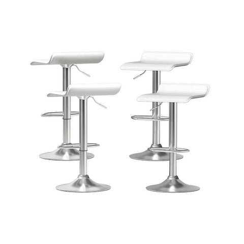 Artiss 4x Bar Stools Faux Leather Chair White BA-K-509-WH-X4