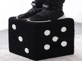 Foot Stool Soft Comfortable Simple Warm Sturdy Base Cube Stool for Home Living Room Bedroom Black V1294-YM0521-3116230003014