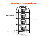 Metal Bookshelf, 4-Tier Arched Industrial Bookshelf, Small Rustic Vintage Storage Bookcase with Open V952-JSSJGXJSM4C1MP64LV0
