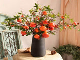 3pcs 6 Head Artificial Pomegranate Stem Faux Fruit for Vase Realistic Faux Pomegranates Tree V1294-YM0901-210603QJ0438